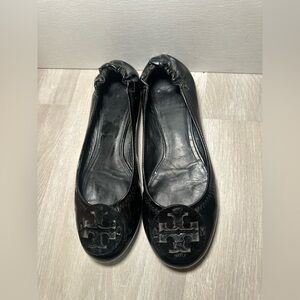 Tory Burch Minnie Travel Ballet black Flats women Sz 5